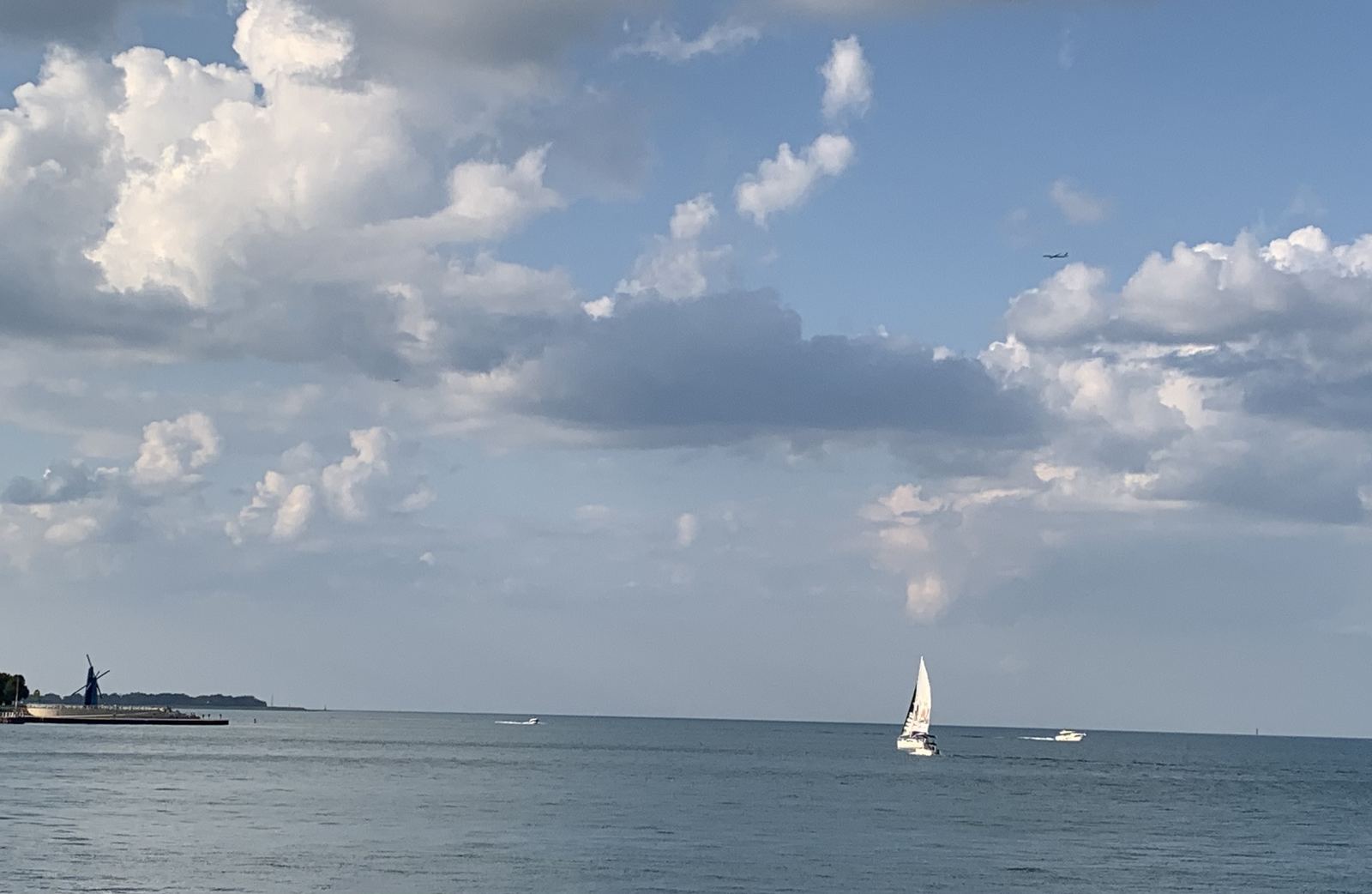 A sailboat on Lake Michigan near Lincoln Park